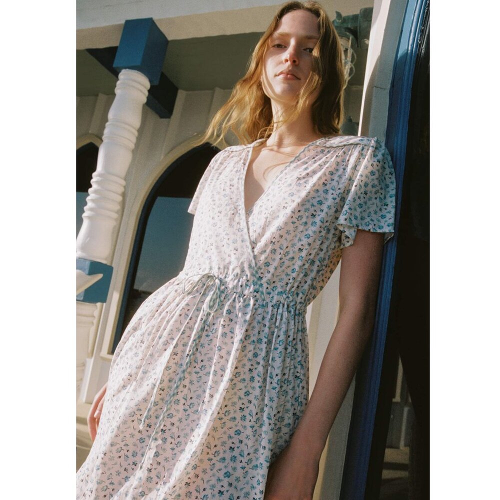 NWT Christy Dawn The Dawn Dress in Bleu Tulips, size Small